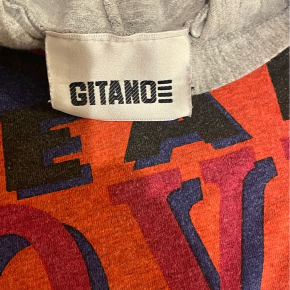 VTG GITANO Colors Mean Love Longsleeve Hooded T-shirt Single Stitch - Picture 5 of 6